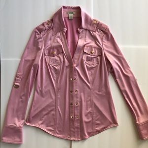 Silky Pink Caché Button Up